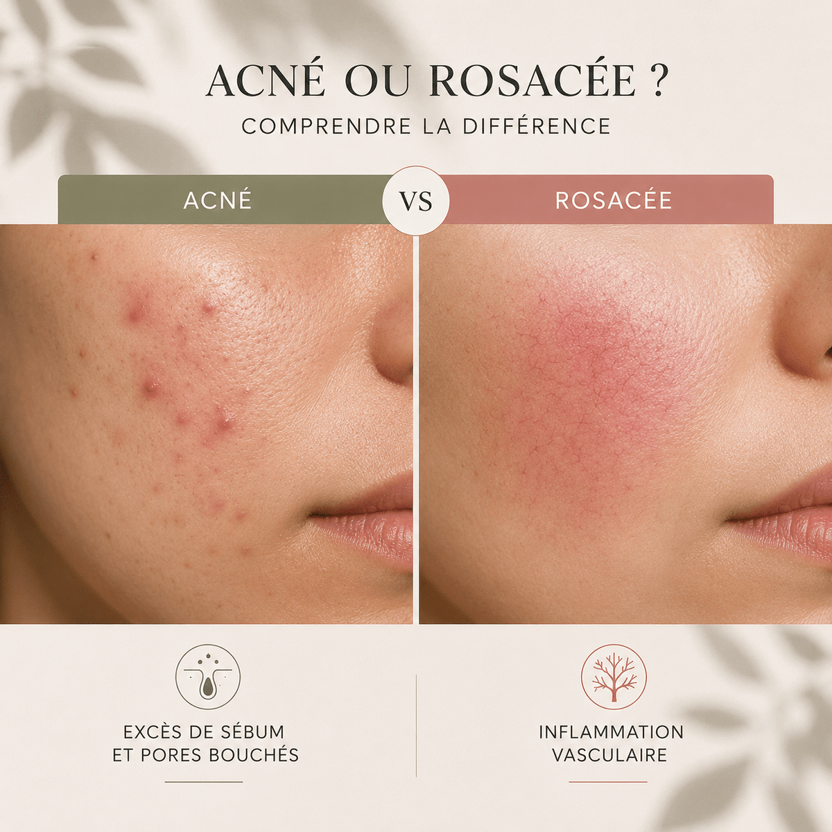 Différencier l'acné de la rosacée - Solen